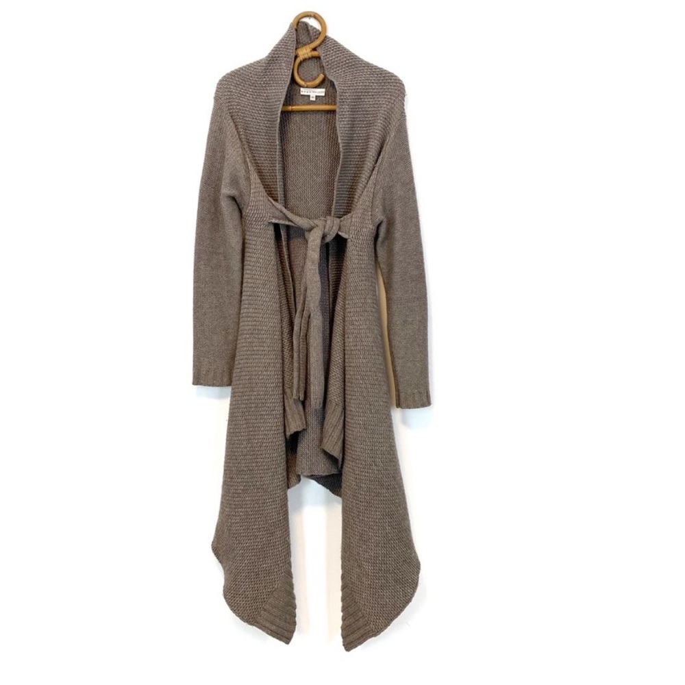 Bryn Walker | Lambswool Blend Long Tie Waist Chunky Cardigan Sweater Size M